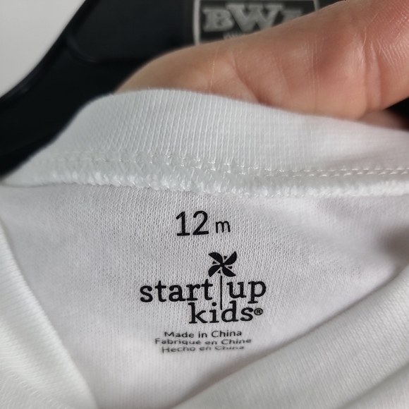 Toddler Girls 12 mo. Glitter Graphic T-Shirt White Gold Short Sleeve W/Bow NWT - Picture 5 of 5